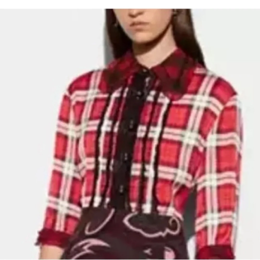 COACH 1941 Plaid Peter Pan Collar Mixed Silk Print Mini Dress – Size 4 NWOT
